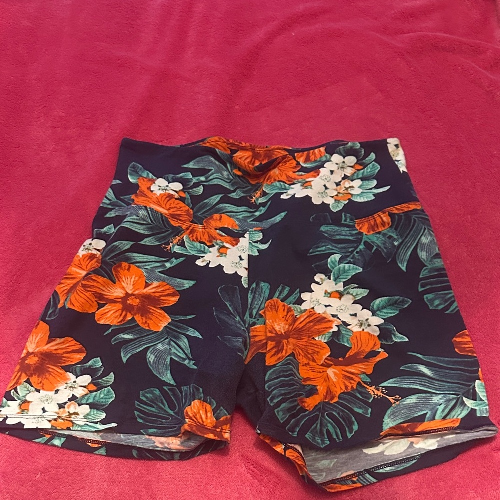 Floral Print Yoga Shorts